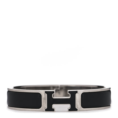 Hermes Enamel Narrow Clic Clac H Bracelet PM Black 1 of 4