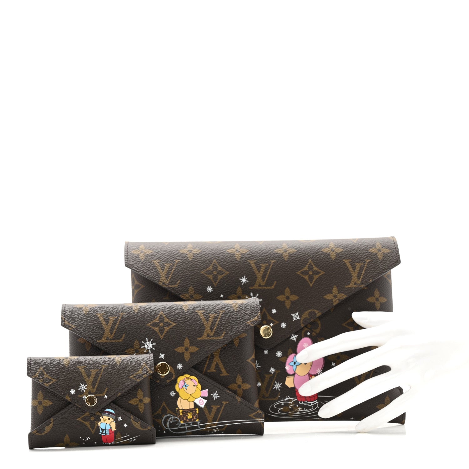 Louis Vuitton Monogram 2023 Christmas Animation Kirigami Pochette Set 2 of 10