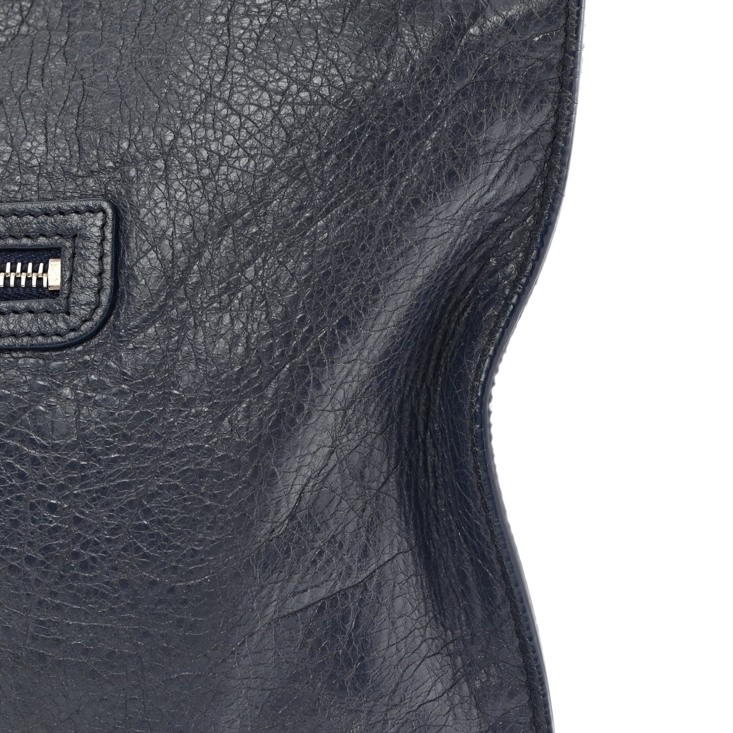 Agneau Classic Hardware Small Pouch Navy