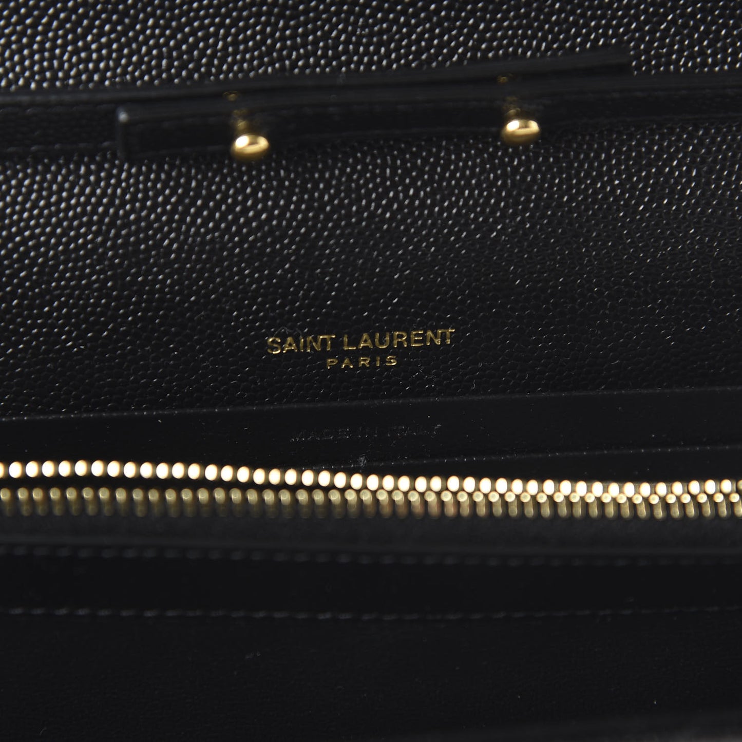 Grain De Poudre Matelasse Chevron Monogram Chain Wallet Black