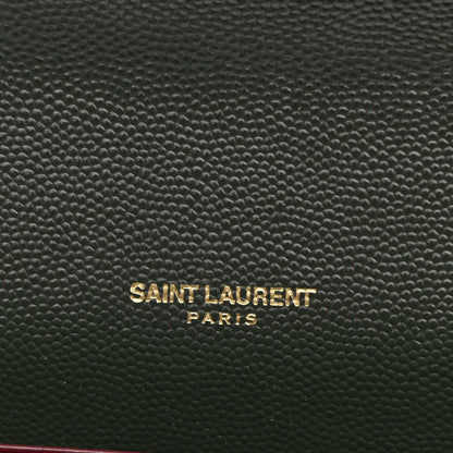 Saint Laurent Smooth Calfskin Monogram Cassandra Clasp Bag Dark Green 6 of 11