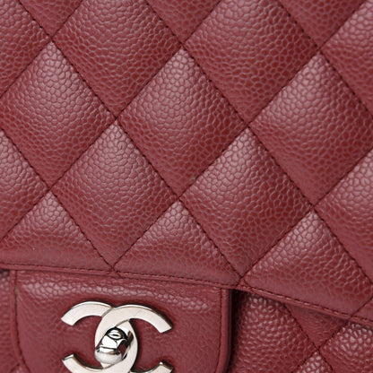 Chanel Caviar Quilted Jumbo Single Flap Bijoux Chain Red 10 of 21