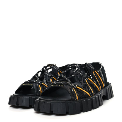 Fendi Technical Fabric Jacquard Mesh FF Mens Fendi Force Slingback Sandals 6 Black Grigio 3 of 10