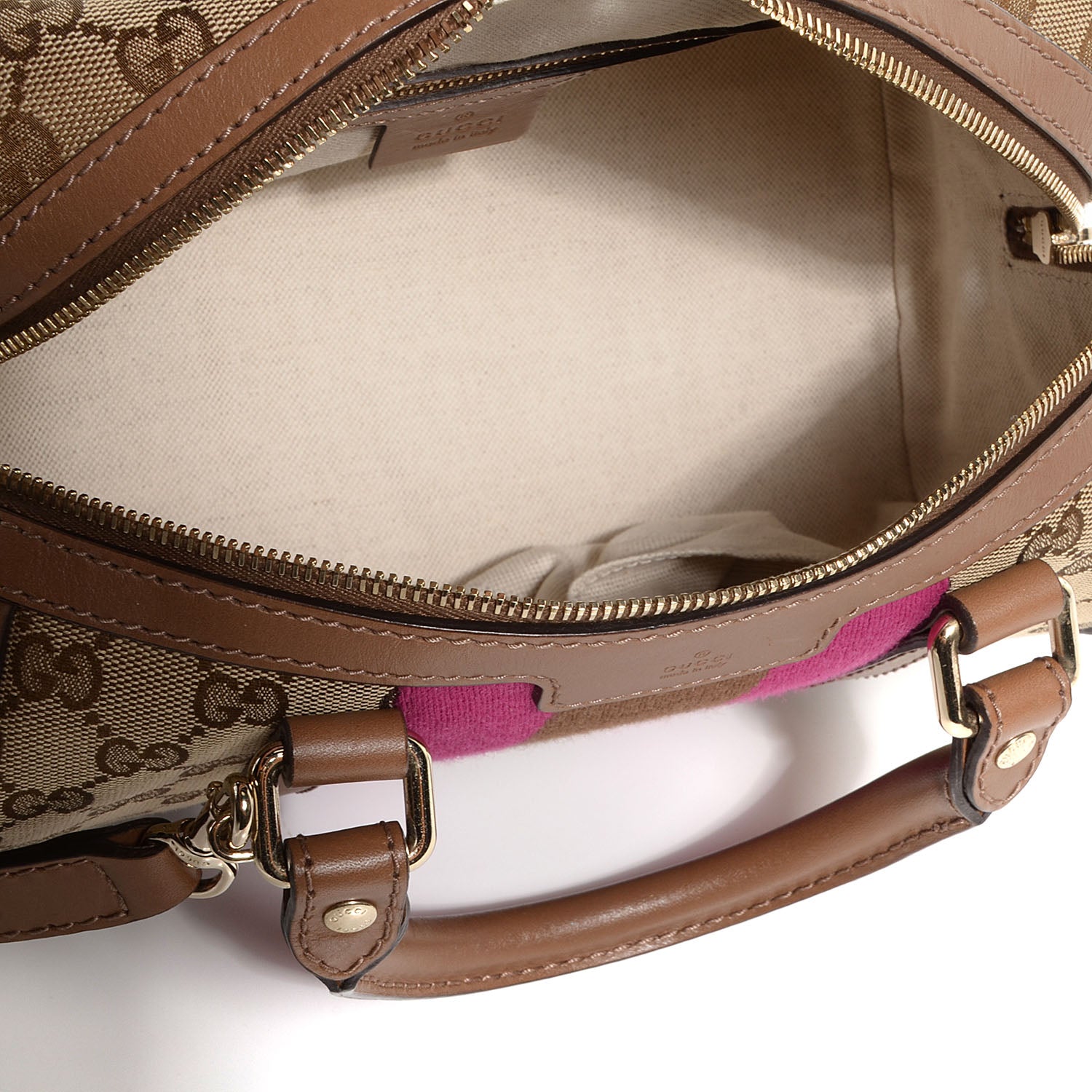 Gucci Monogram Vintage Web Small Boston Maple Brown 5 of 7
