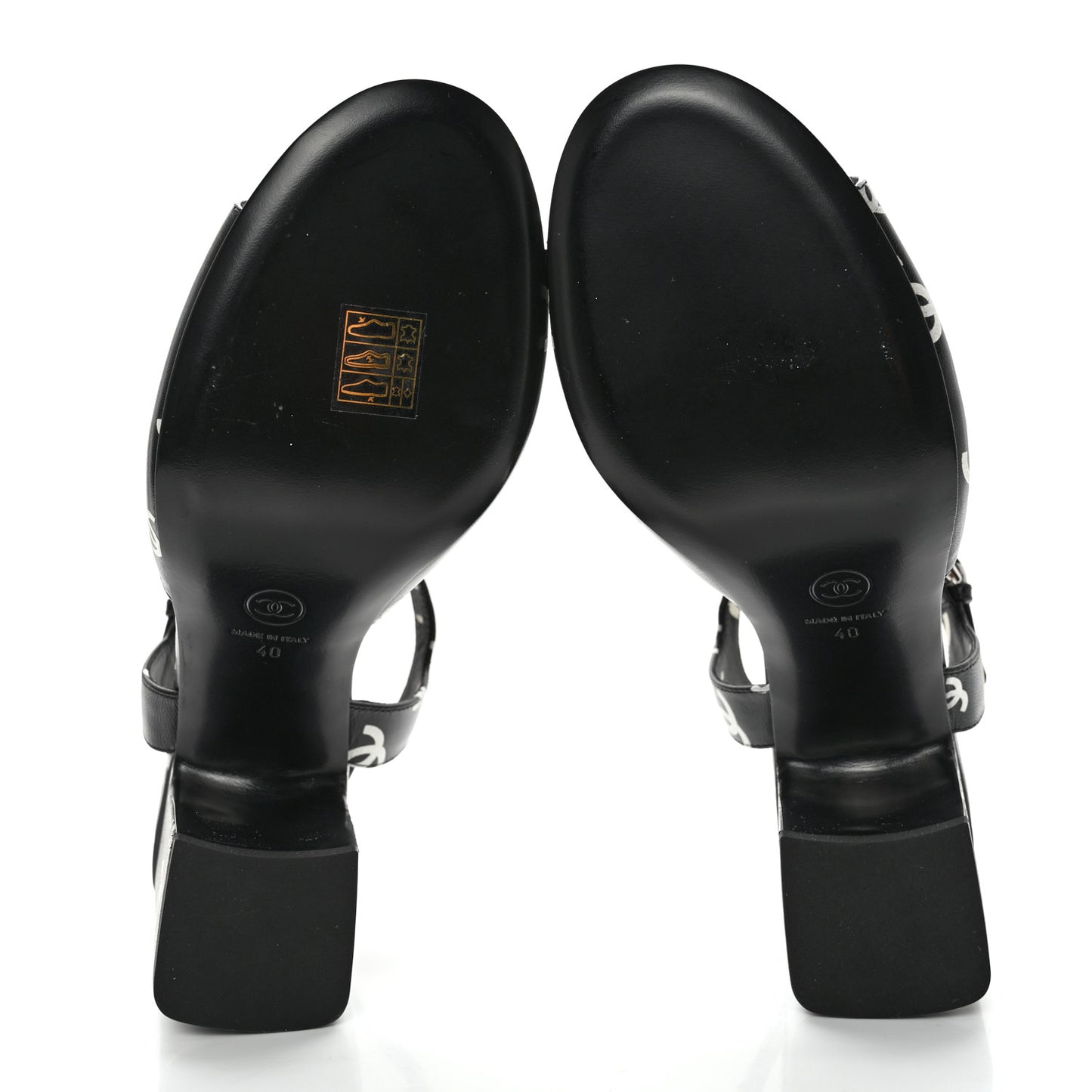 Lambskin Printed Coco Beach Sandals 40 Black White