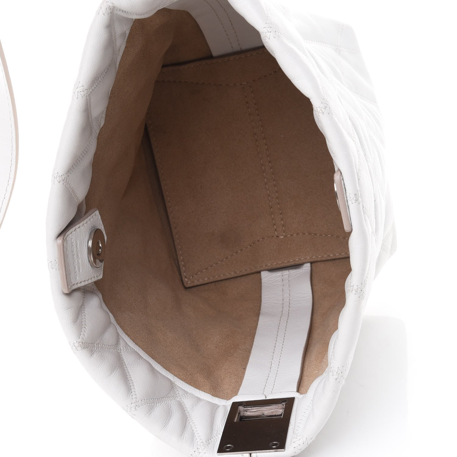 Givenchy Lambskin Quilted Mini GV Bucket Bag White 4 of 5