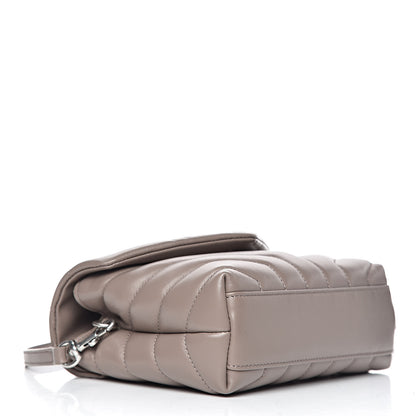 Saint Laurent Calfskin Y Quilted Monogram Toy Loulou Satchel Dusty Grey 4 of 10
