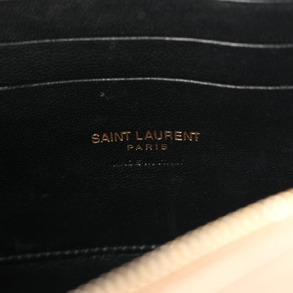 Saint Laurent Grain De Poudre Matelasse Monogram Mini Lou Camera Bag Dark Beige 6 of 11
