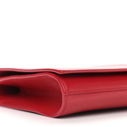 Saint Laurent Calfskin Monogram Large Belle De Jour Clutch Red 8 of 9