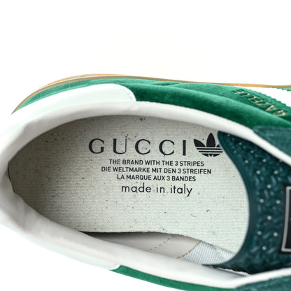 Gucci X ADIDAS Softy Velvet Suede Madeira Demetra Mens Gazelle Sneakers 10 Green Gemstone Velvet Green Off White 7 of 7