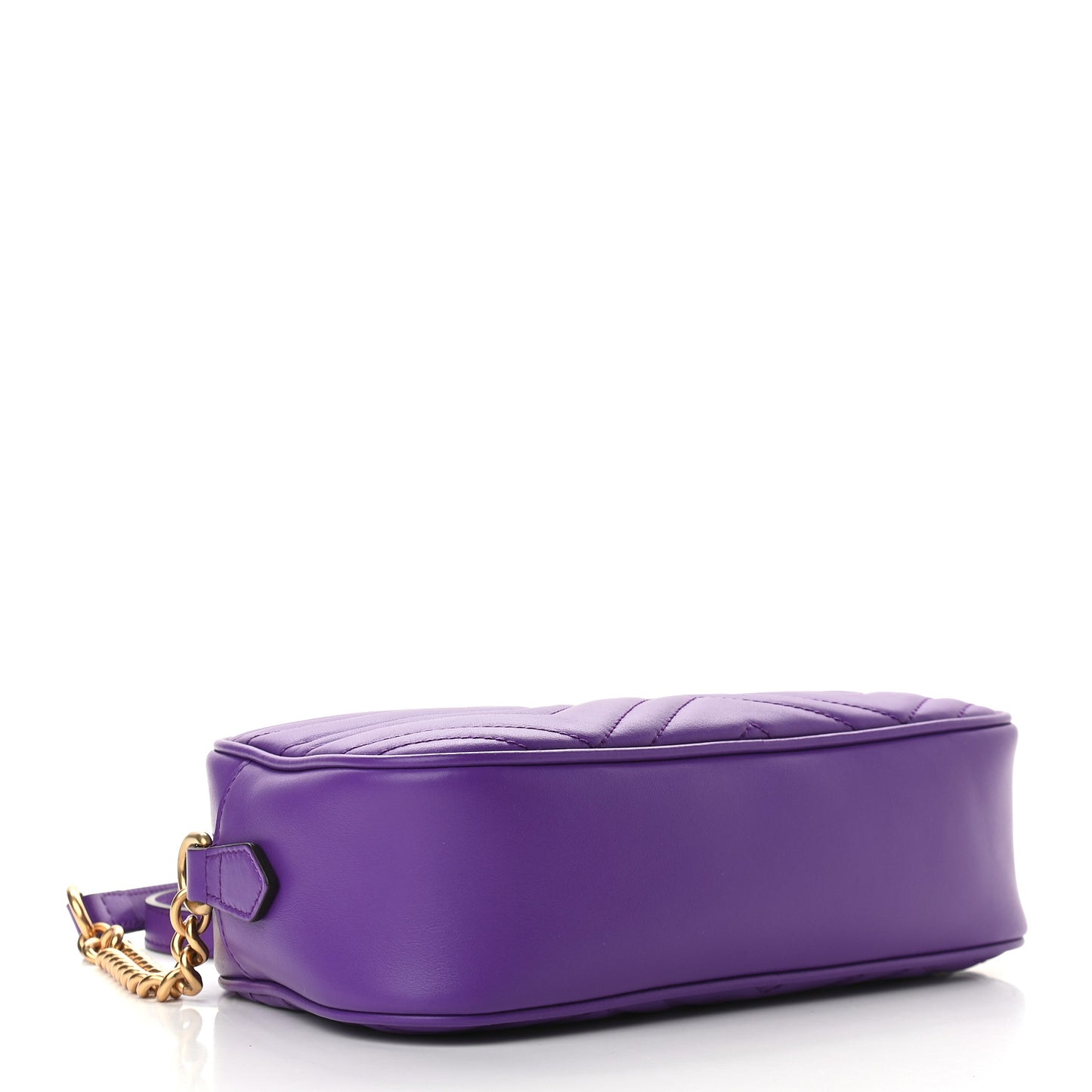 Calfskin Matelasse Small GG Marmont Chain Shoulder Bag Shine Purple