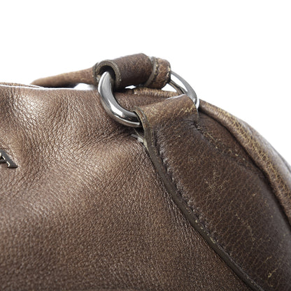 Prada Cervo Antik Bowler Front Pocket Tote Fumo 10 of 13