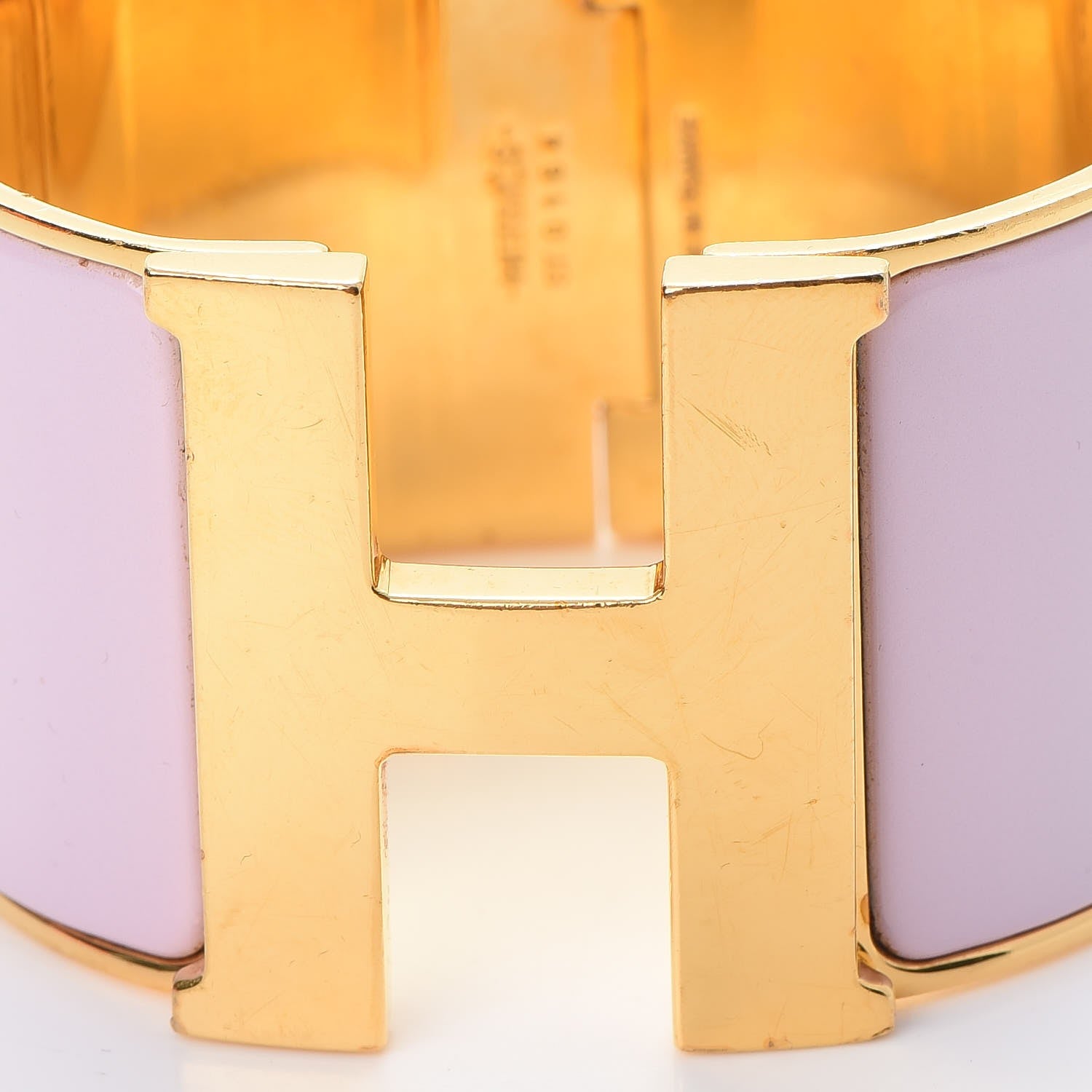 Hermes Enamel Extra Wide Clic Clac H Bracelet PM Rose Poudre 5 of 10