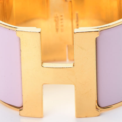 Hermes Enamel Extra Wide Clic Clac H Bracelet PM Rose Poudre 5 of 10