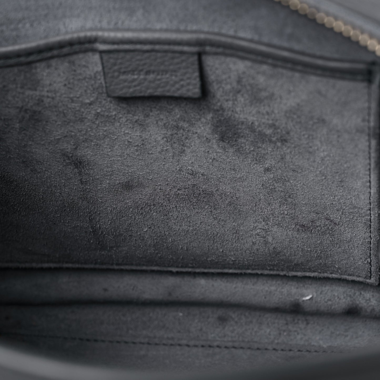 Drummed Calfskin Nano Luggage Kohl
