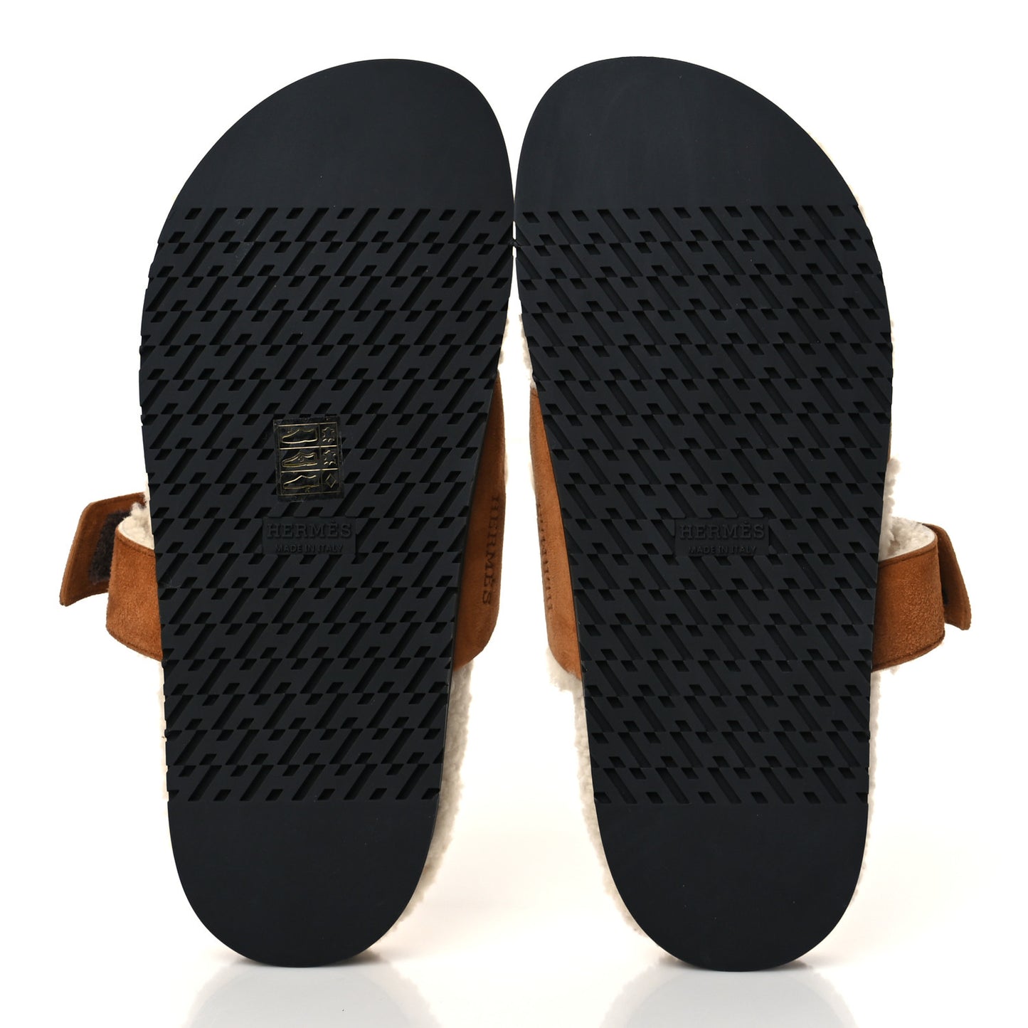 Suede Goatskin Woolskin Womens Chypre Sandals 39 Brun Fume Ecru