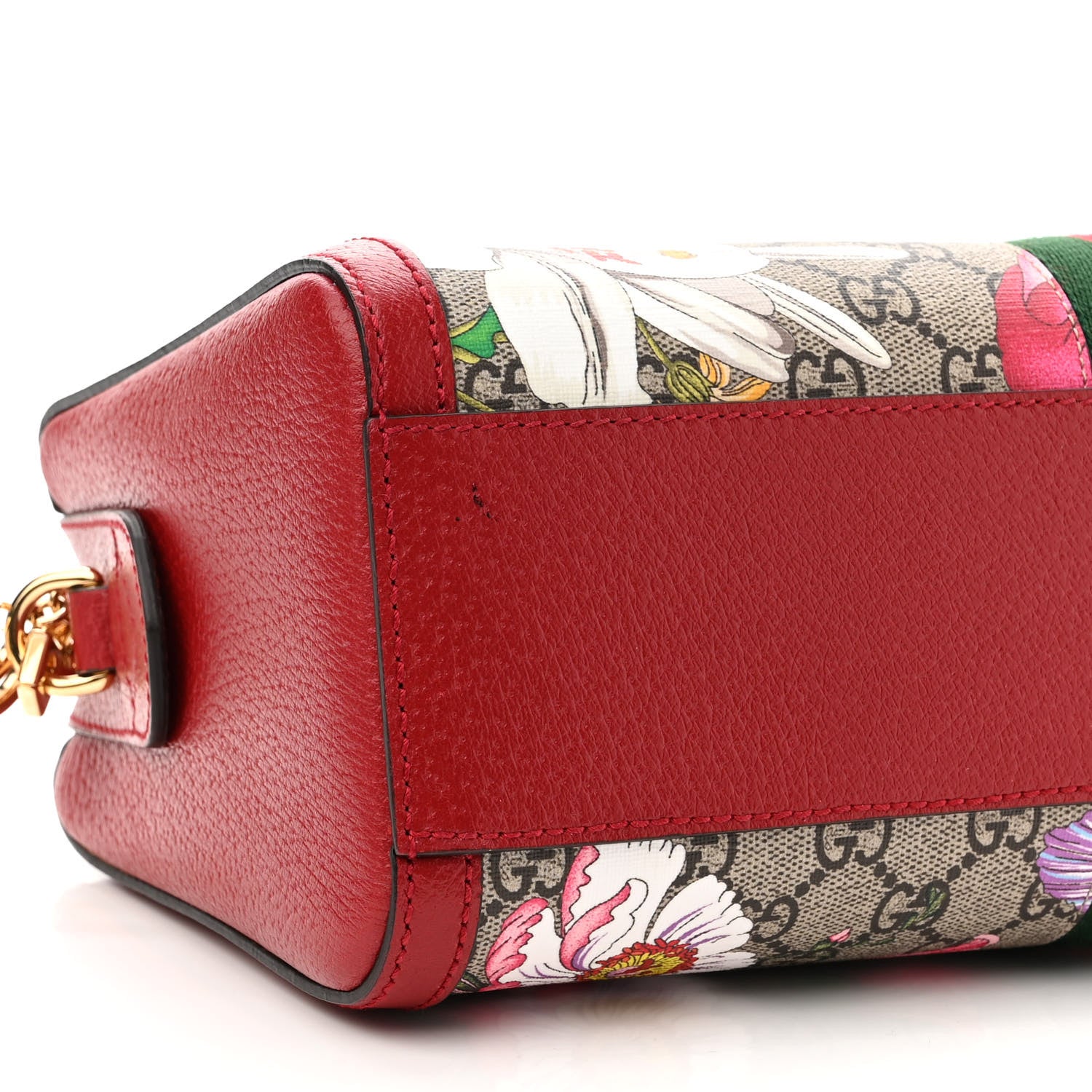 Gucci GG Supreme Monogram Flora Web Medium Ophidia Boston Red 9 of 10