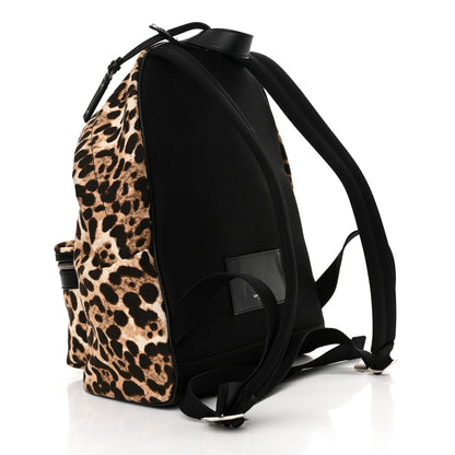Saint Laurent Canvas Leopard Print City Backpack Light Natural 3 of 10