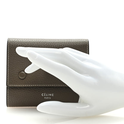 Celine Drummed Calfskin Small Multifunction Folded Wallet Souris 2 of 6