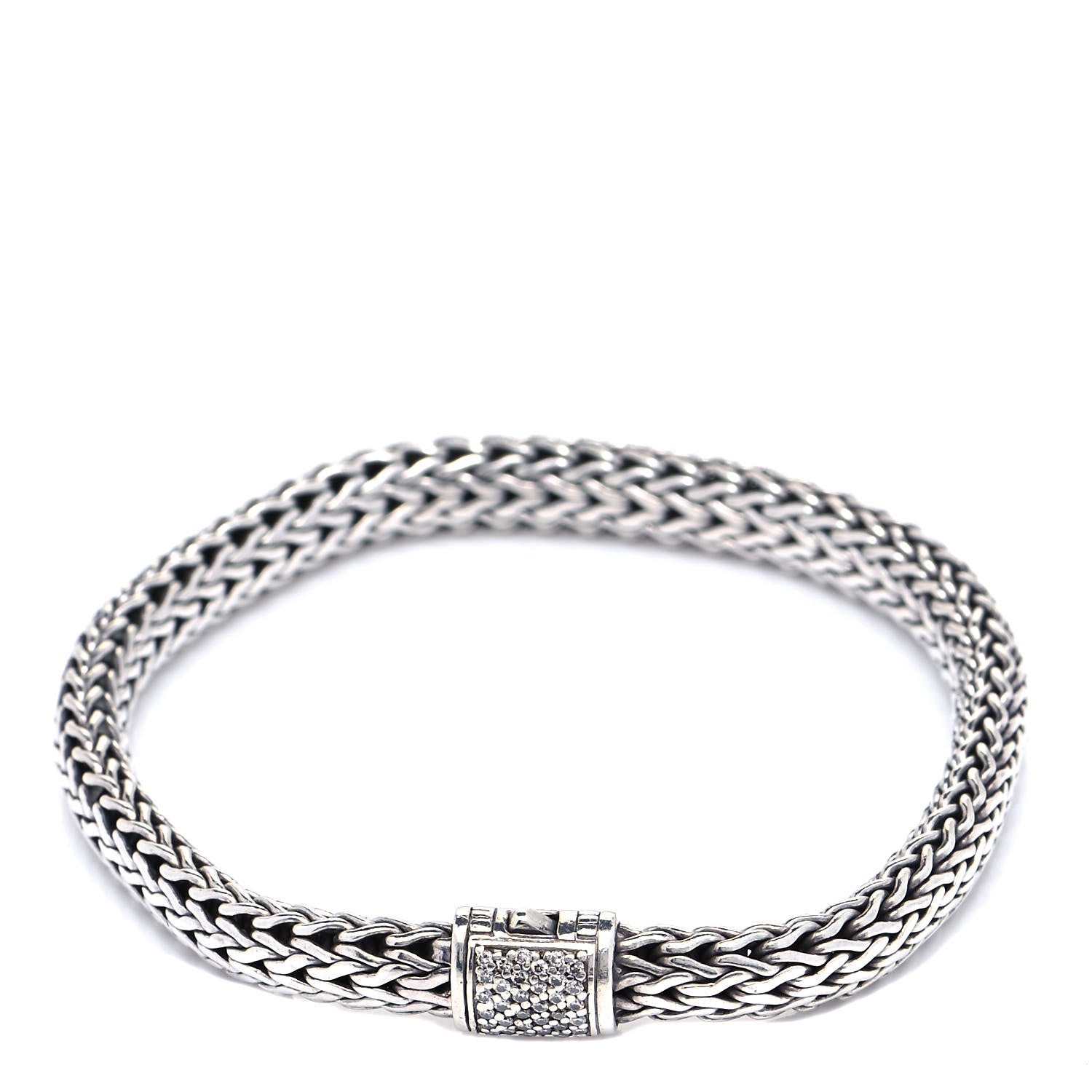 John Hardy Sterling Silver Diamond 6.5mm Classic Chain Bracelet 4 of 6