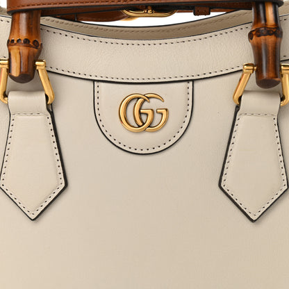 Gucci Wonka Grain Calfskin Small Diana Tote Bag Mystic White Cuir 10 of 13
