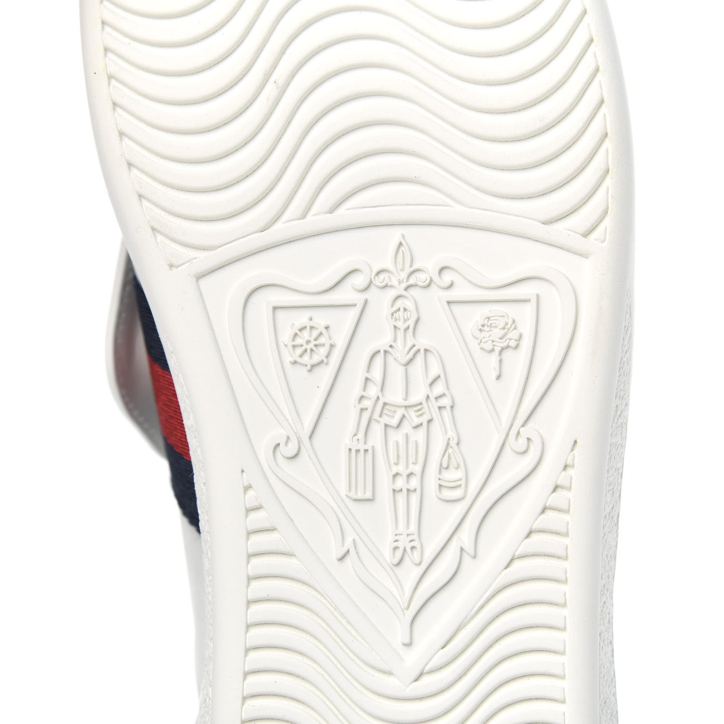 Calfskin Crystal Web LOVED Embroidered Womens Ace Sneakers 35.5 White