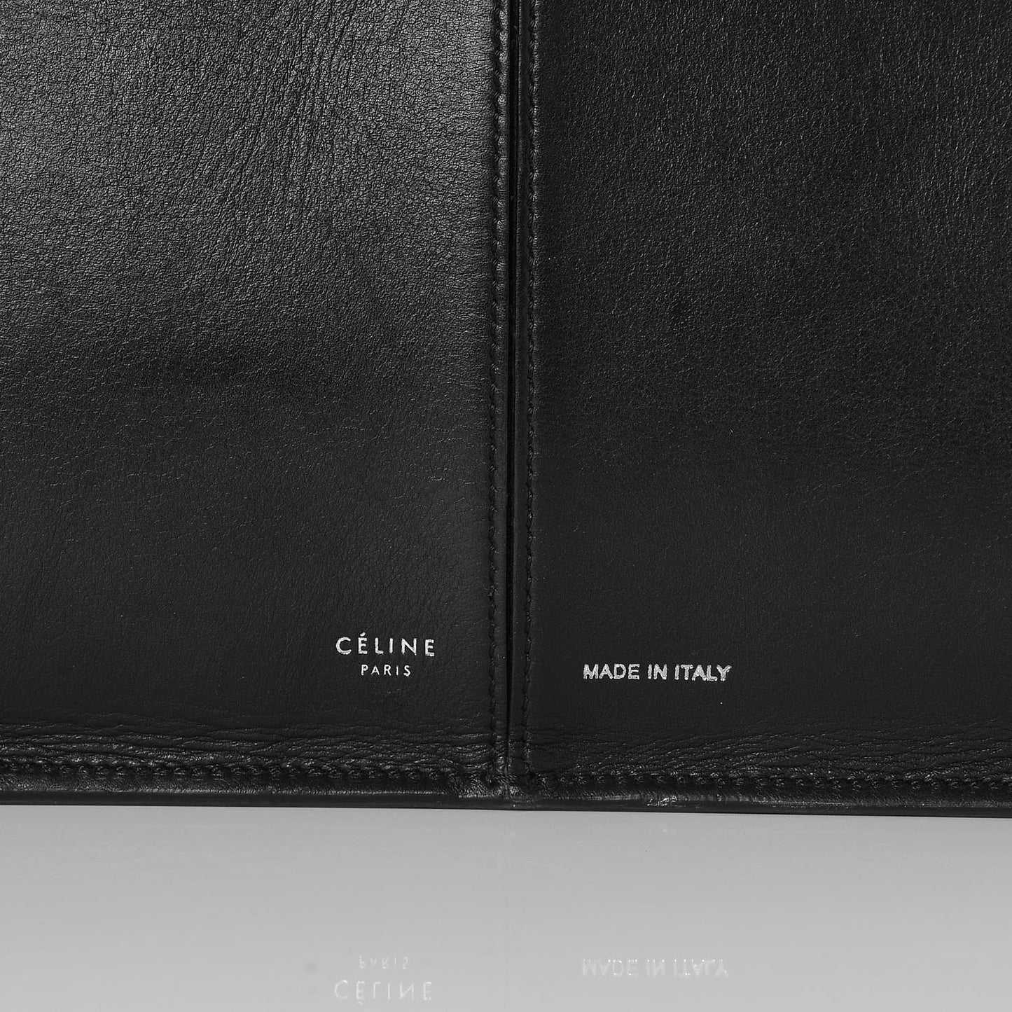 Supple Natural Calfskin Vertical Tri-Fold Bag Black