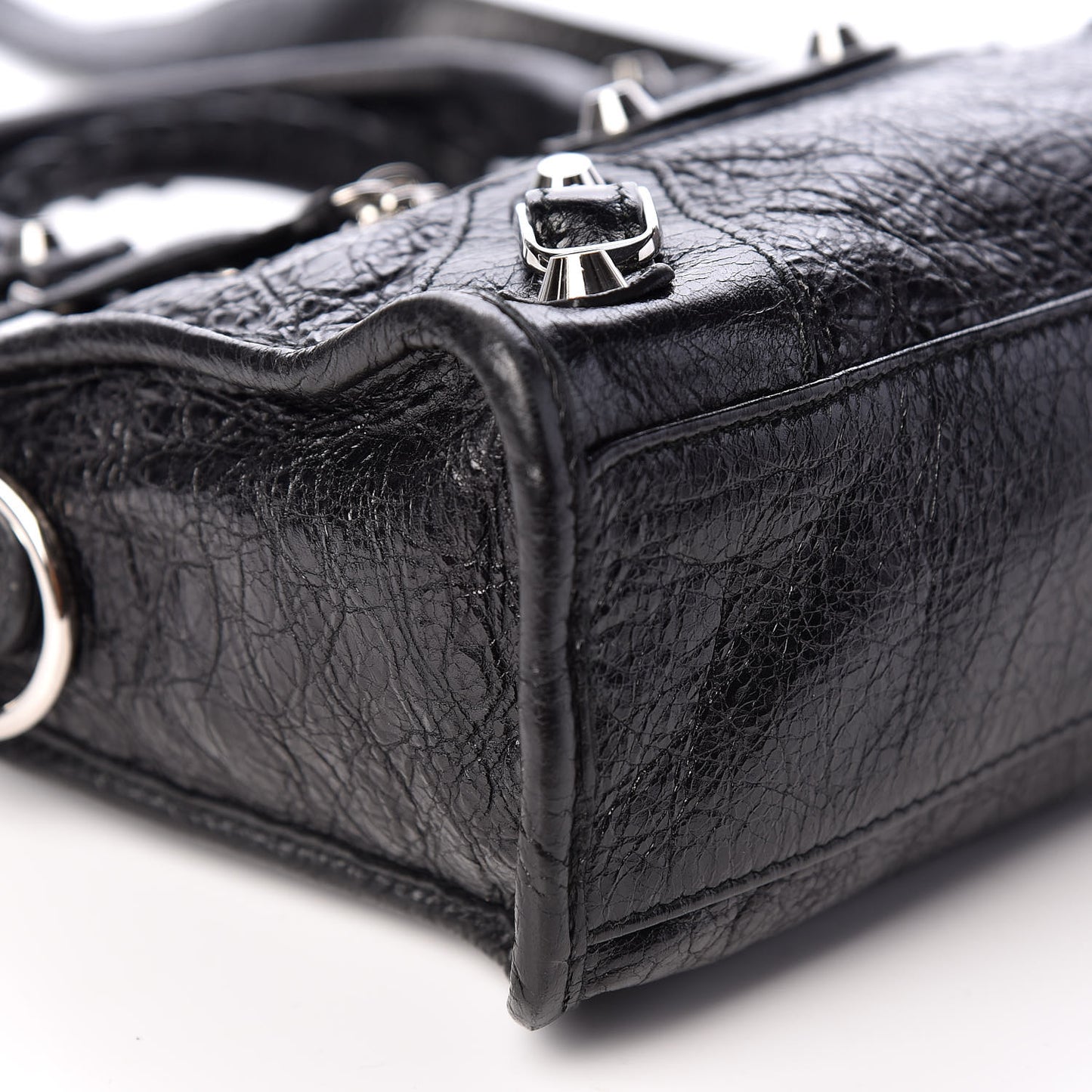 Agneau Classic Silver Hardware Mini City Black