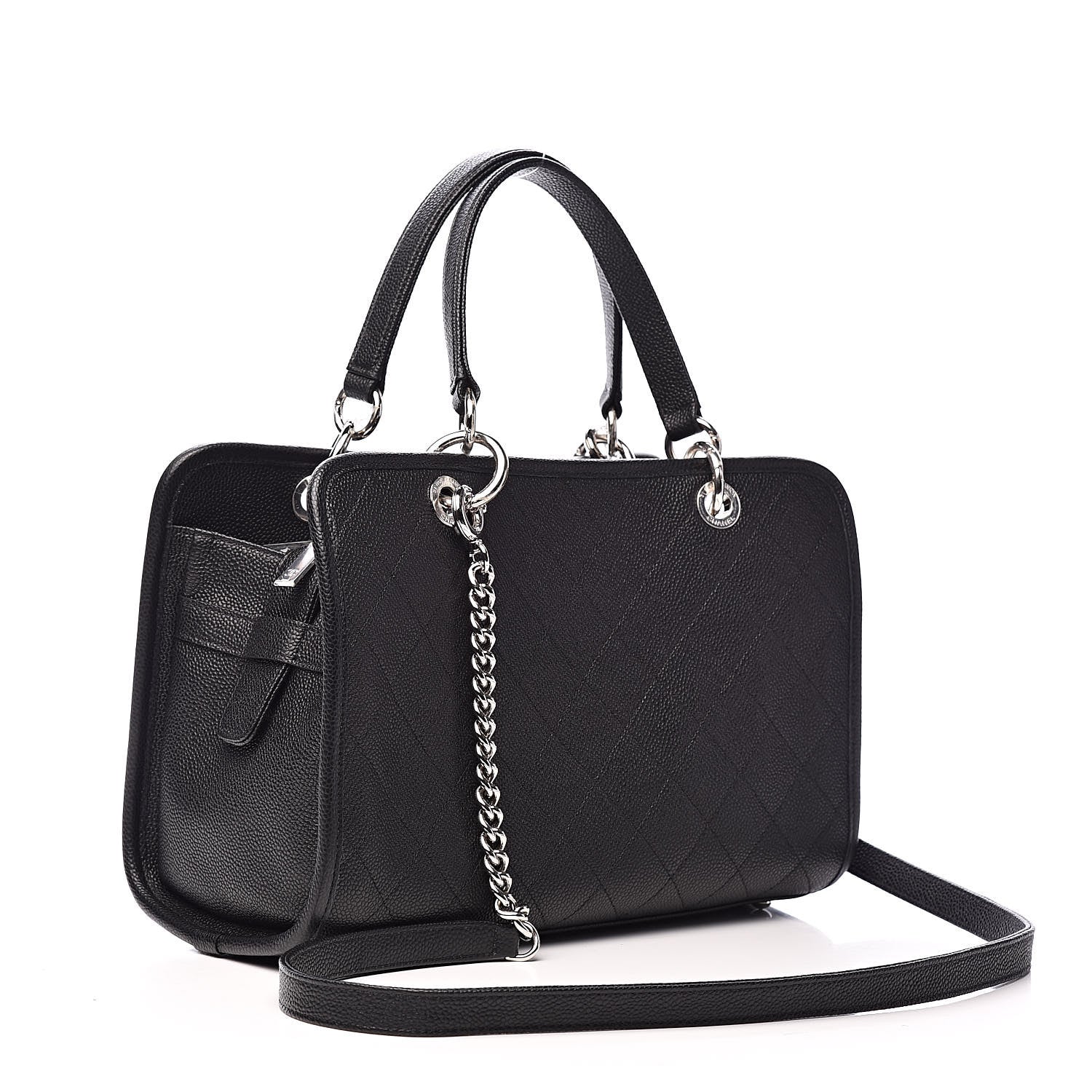 Chanel Caviar Stitched Shopping Tote Black 4 of 12