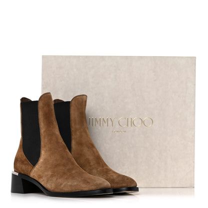 Jimmy Choo Suede Rourke Ankle Boots 36.5 Clove 9 of 9