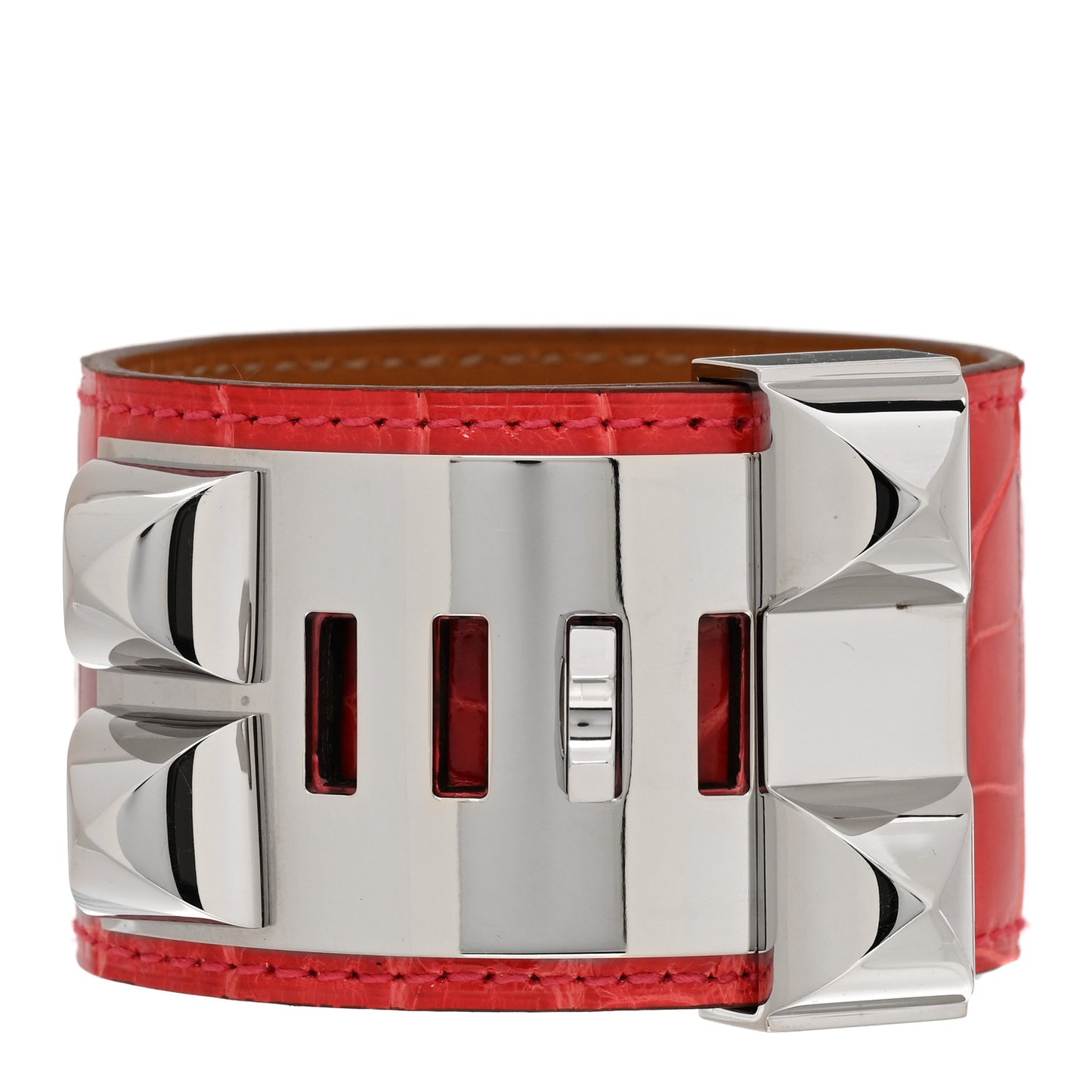 Matte Alligator Collier de Chien CDC Bracelet S Rouge Casaque
