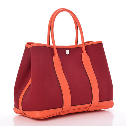 Hermes Toile Militaire Vache Country Garden Party 30 Rouge Grenant Orange Poppy 3 of 8