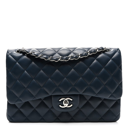 Chanel Lambskin Quilted Jumbo Double Flap Navy 1 of 10