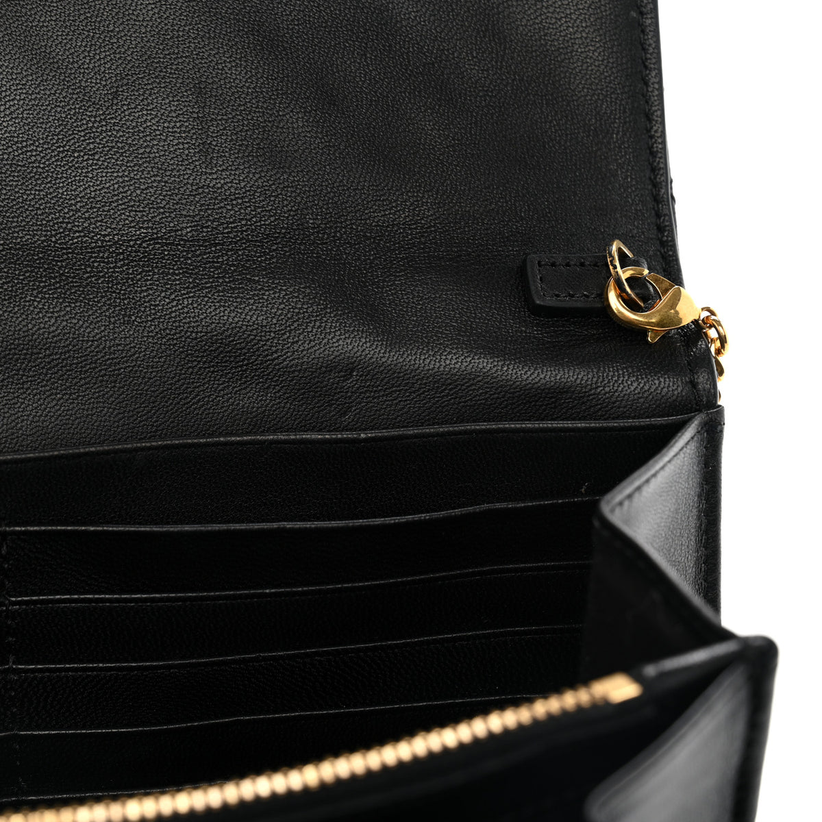 Versace Lambskin Studded Quilted Medusa Wallet on Chain Crossbody Black Gold 10 of 11