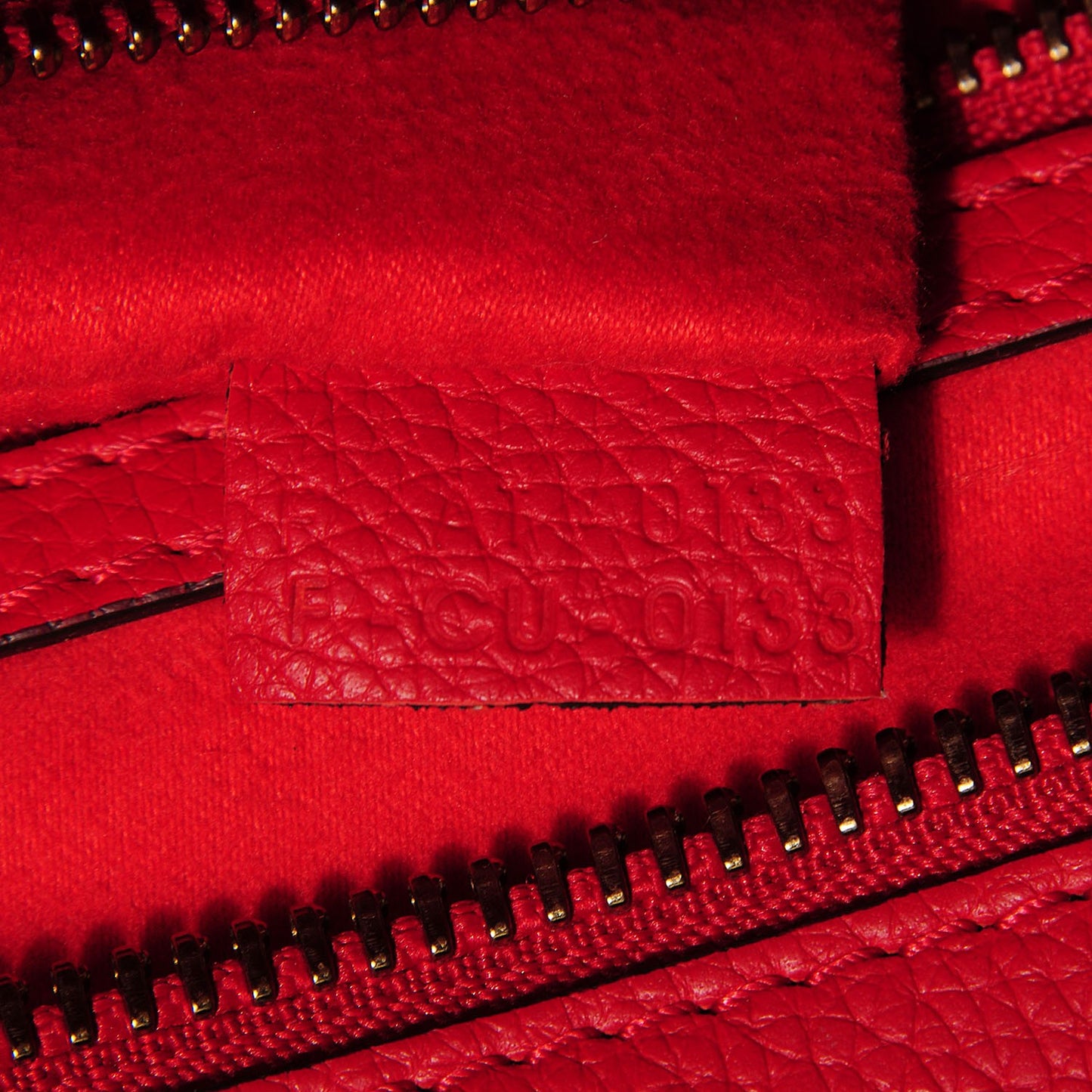 Drummed Calfskin Mini Luggage Coquelicot