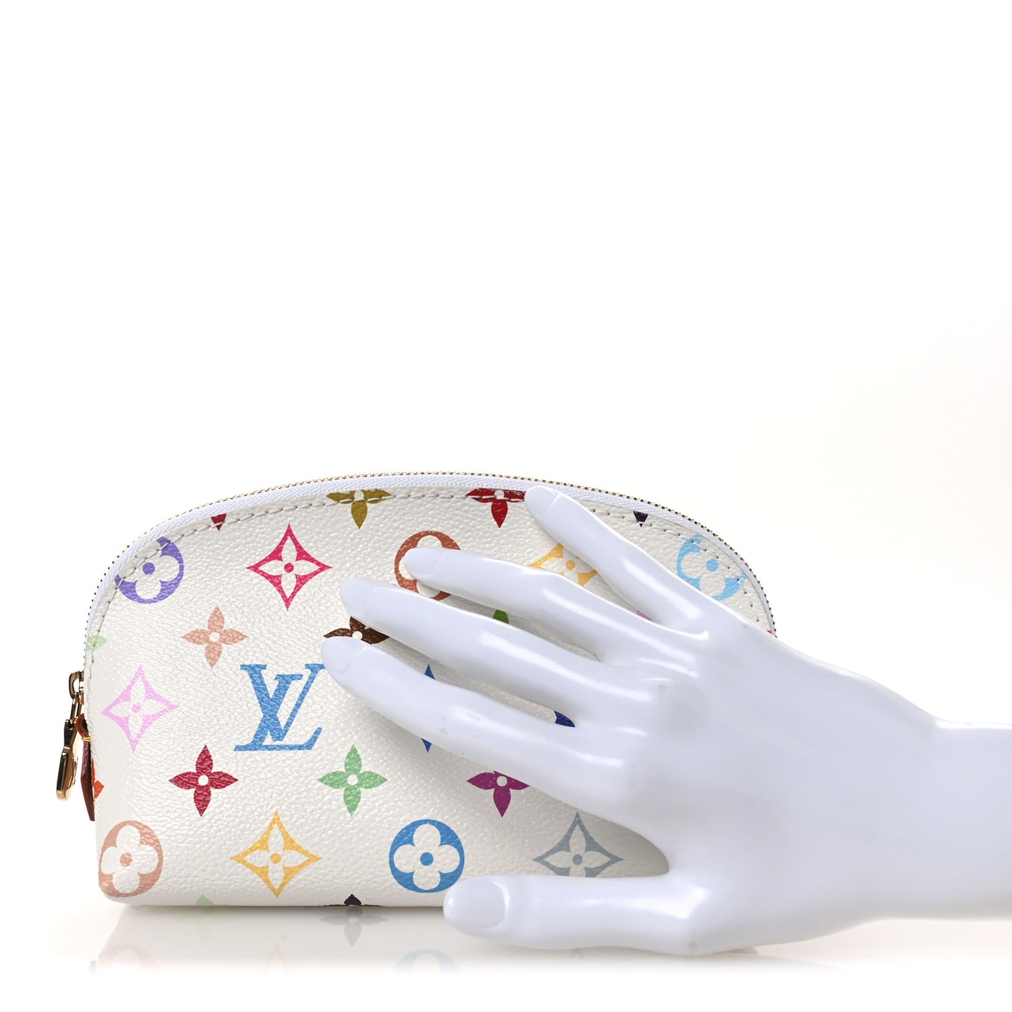 LV x TM Monogram Multicolor Cosmetic Pouch PM White