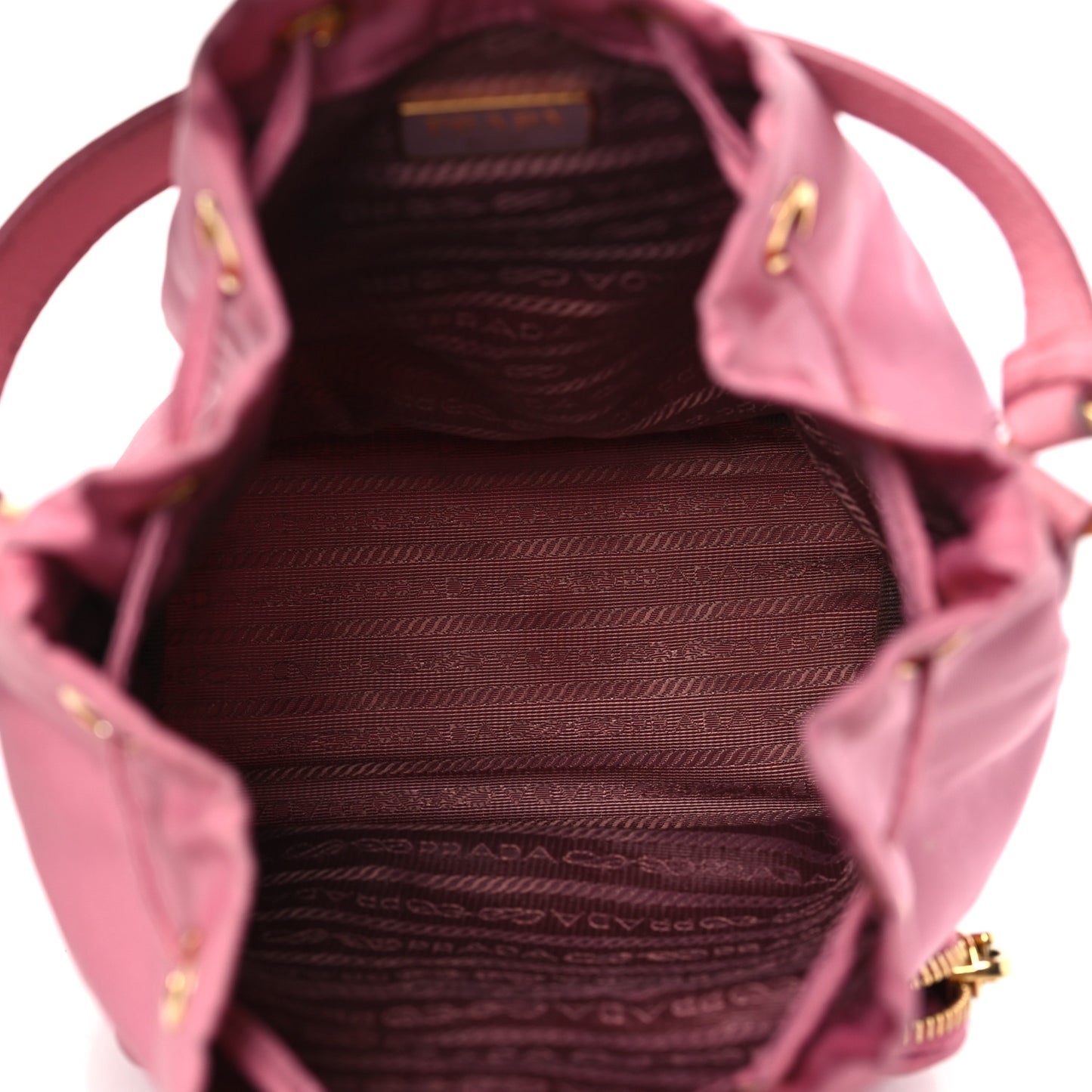 Re-Nylon Saffiano Duet Bucket Crossbody Bag Begonia