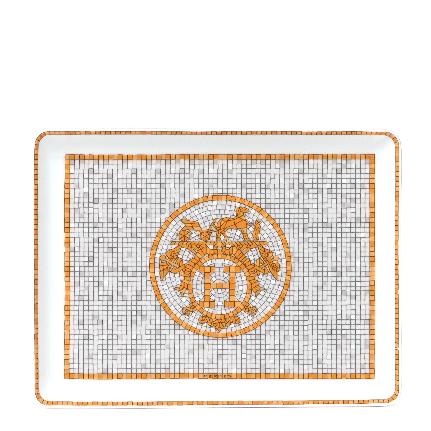 Hermes Porcelain Mosaique au 24 Gold Sushi Plate 1 of 4