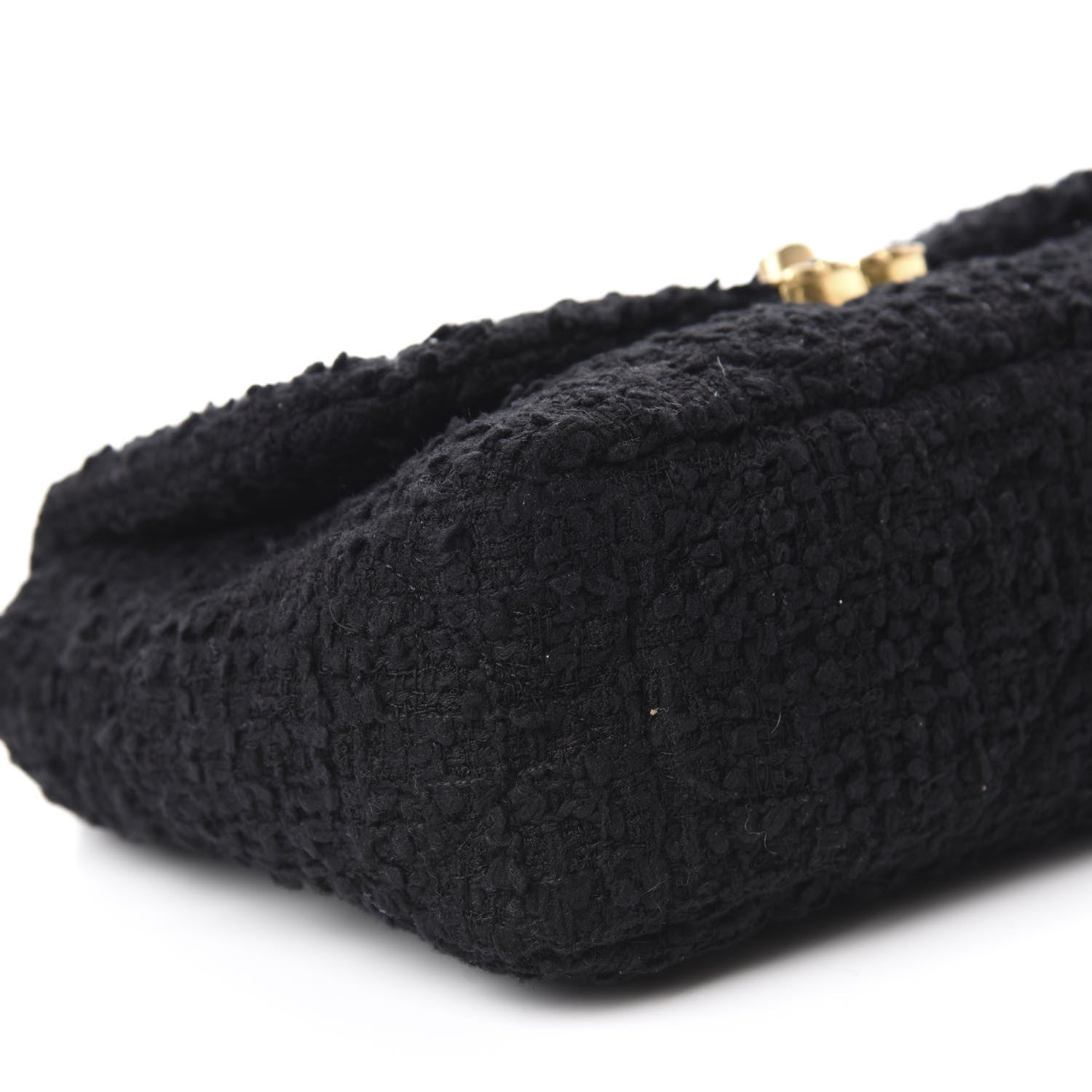 Chanel Tweed Quilted Medium 19 Flap Black 6 of 10