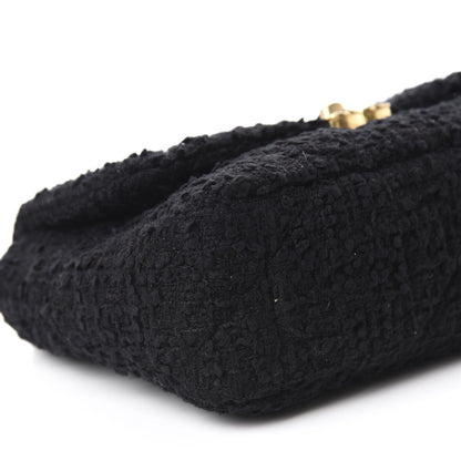 Chanel Tweed Quilted Medium 19 Flap Black 6 of 10