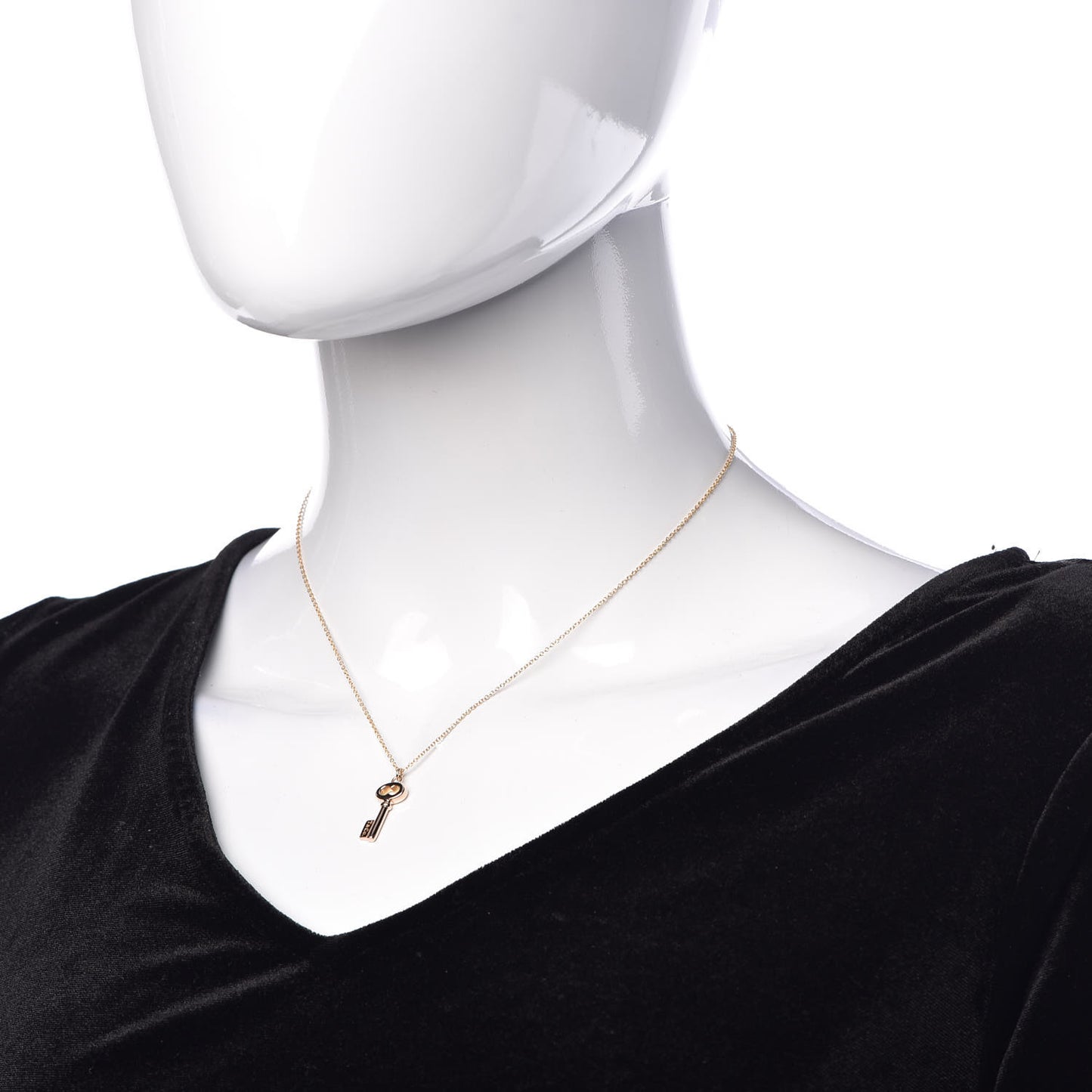 18K Rose Gold Mini Key Pendant Necklace