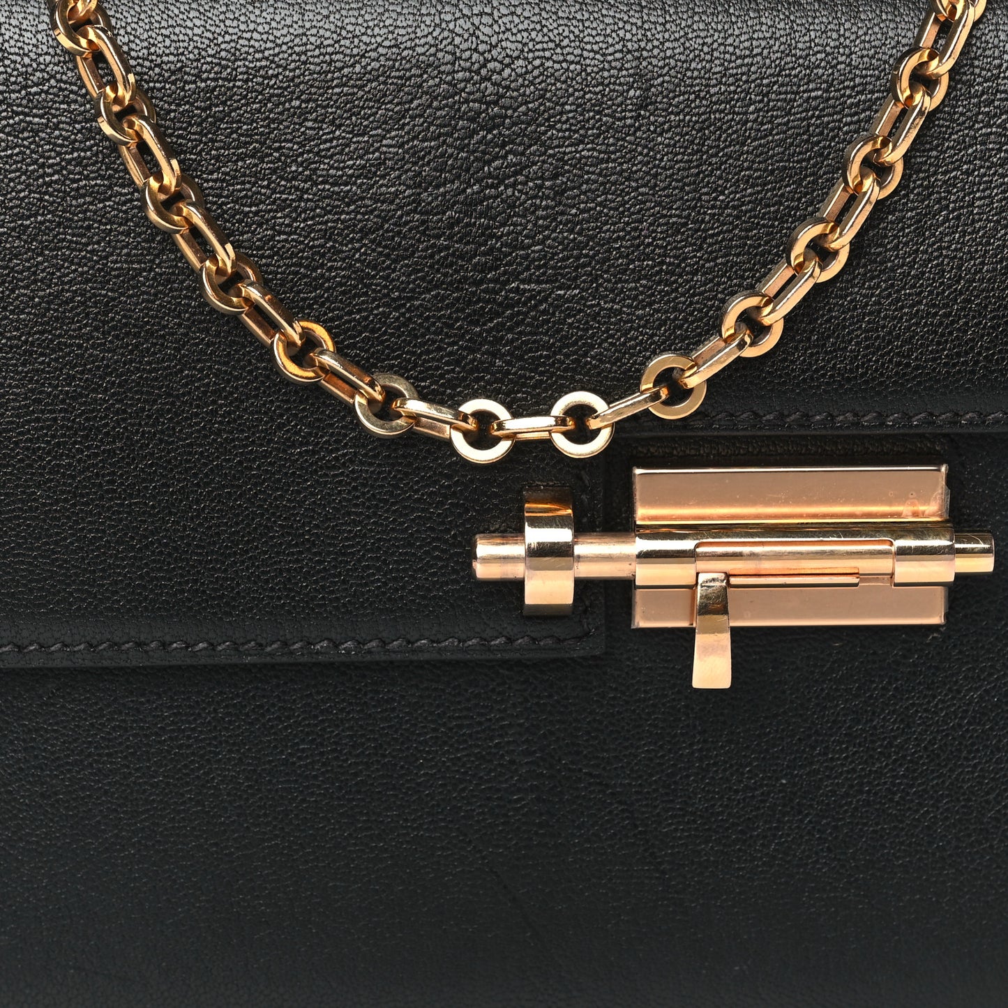 Chevre Mysore Mini Verrou Chaine Bag Black