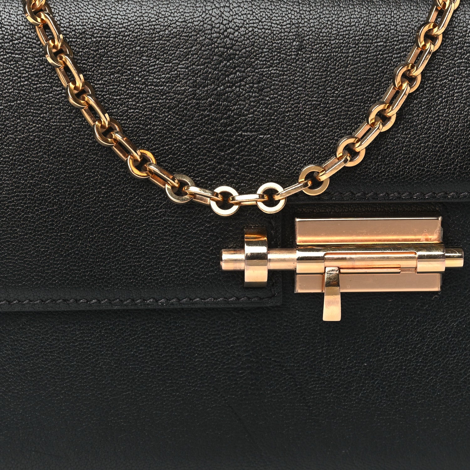 Hermes Chevre Mysore Mini Verrou Chaine Bag Black 8 of 12