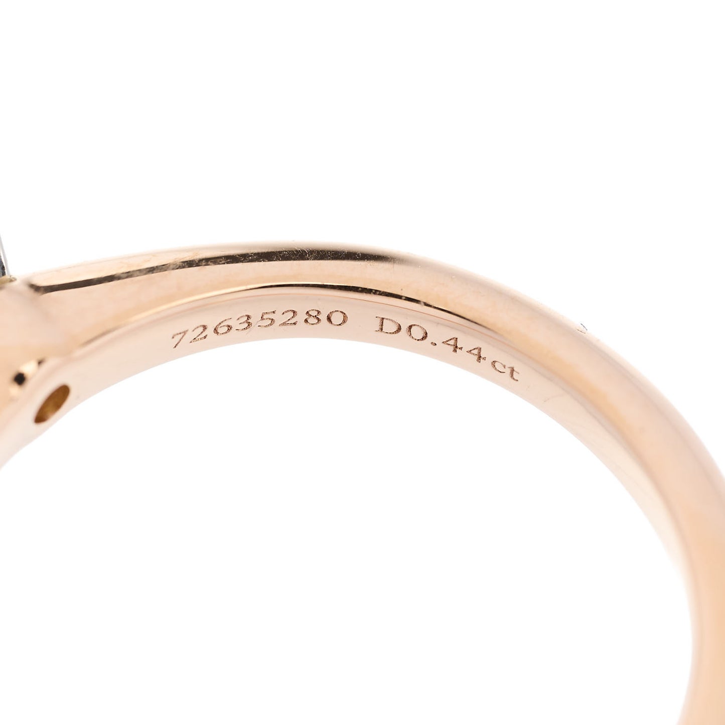 18K Rose Gold Platinum Diamond .44ct Solitaire Engagement Ring 45 3.25