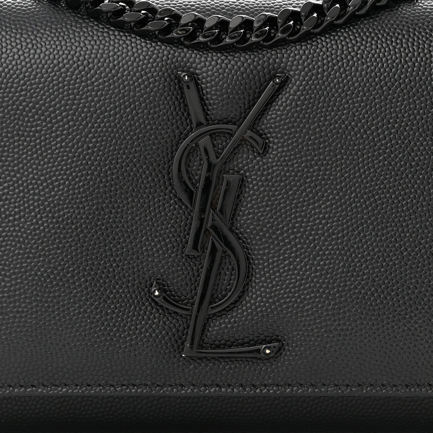 Saint Laurent Grain De Poudre Small Monogram Monochrome Kate Satchel Black 8 of 10