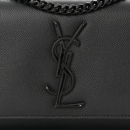 Saint Laurent Grain De Poudre Small Monogram Monochrome Kate Satchel Black 8 of 10