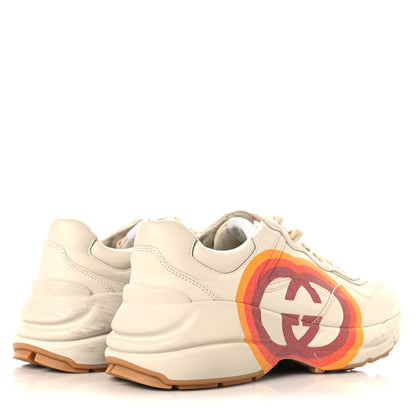 Gucci Calfskin Interlocking G Heart Rhyton Sneakers 36.5 Mystic White 5 of 11
