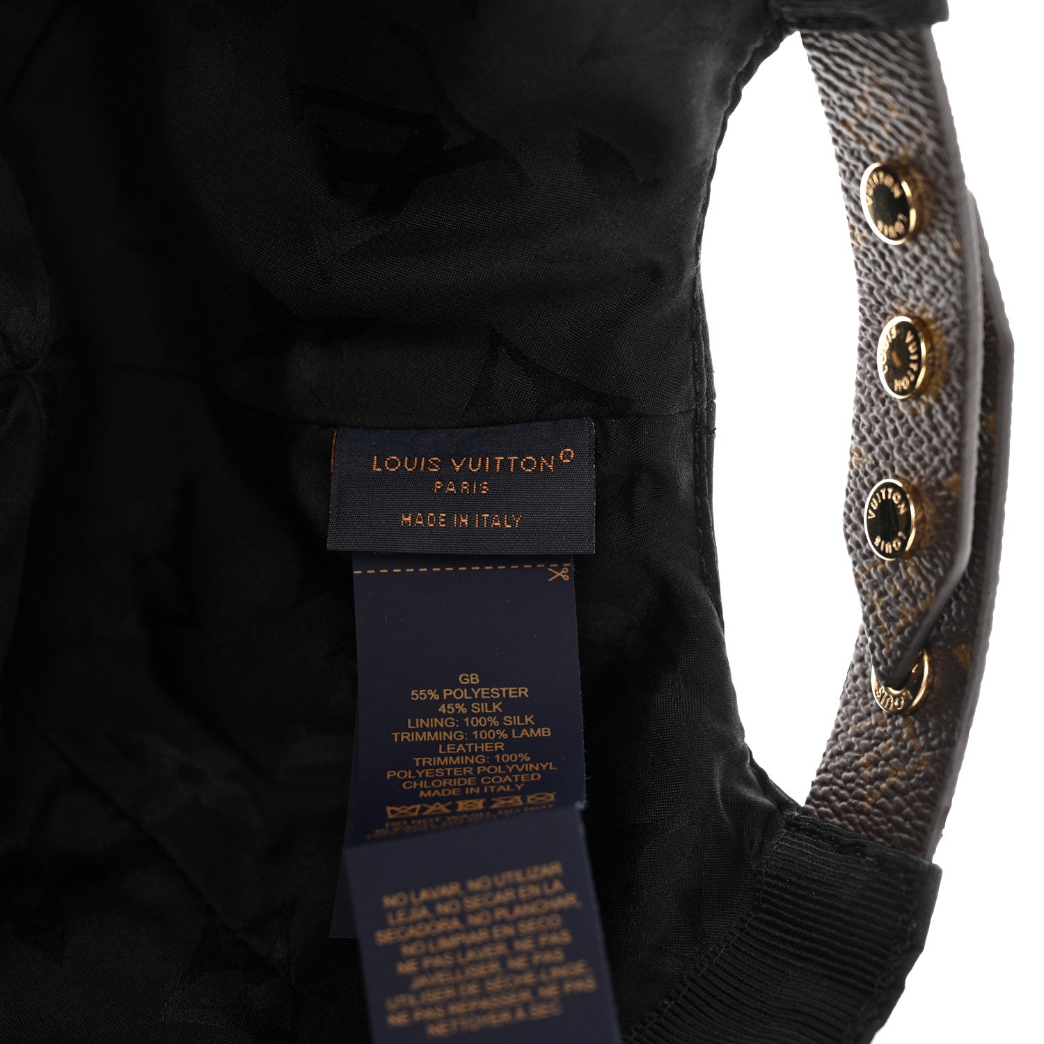 Louis Vuitton Polyester Silk Monogram LV Get Ready Cap M Black 8 of 9