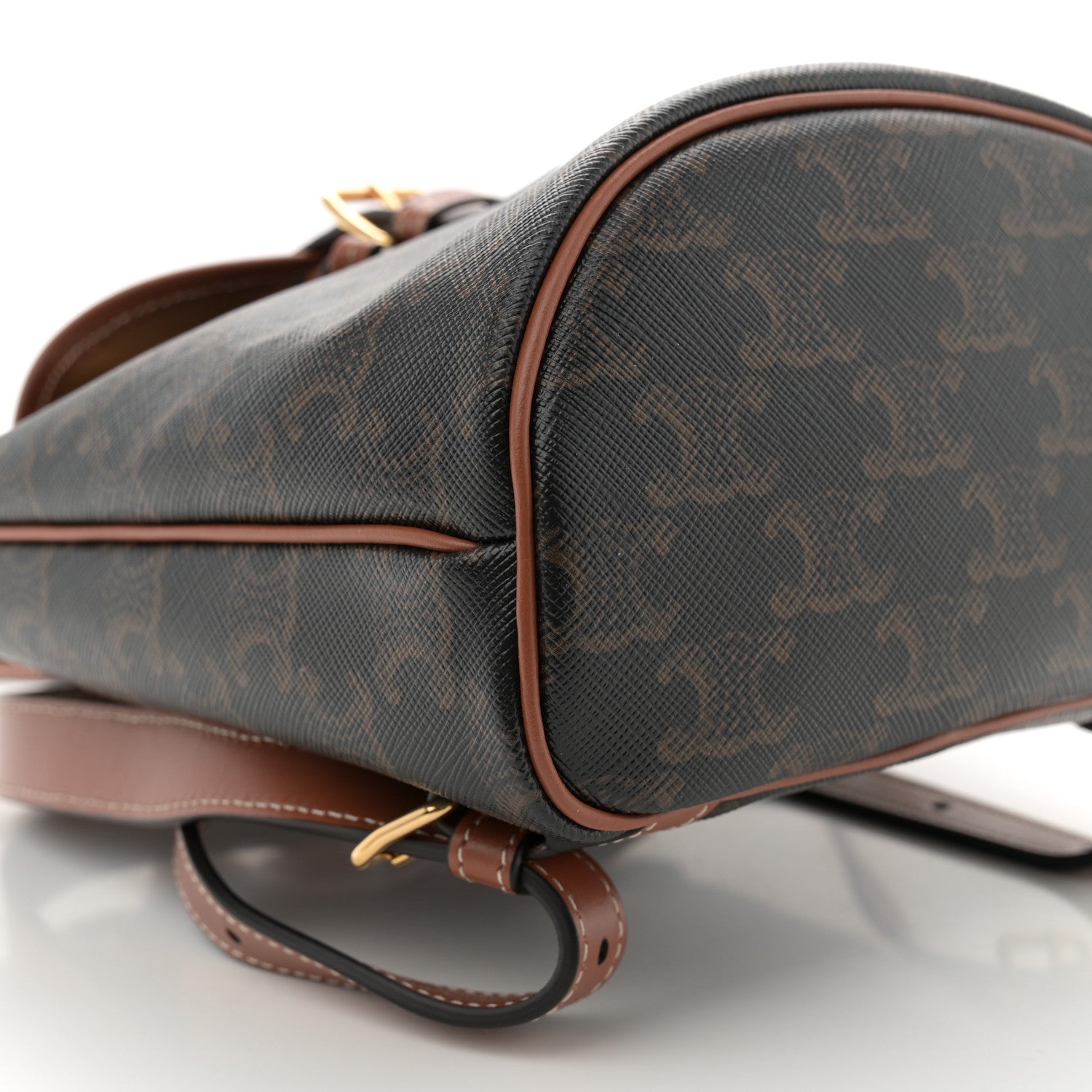 Celine Triomphe Canvas Calfskin Mini Folco Backpack Tan 9 of 11