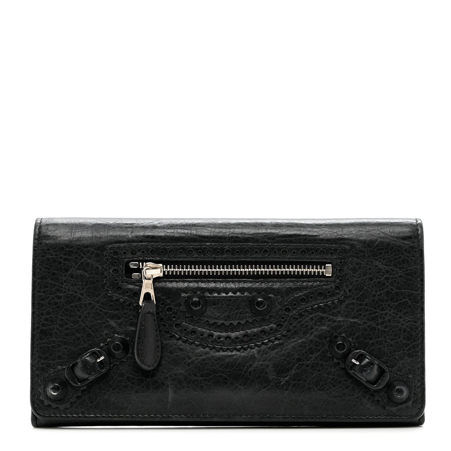 Agneau Giant Brogues Hardware Money Wallet Black